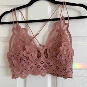 Free People Lace Bandeau in Dusty Rose